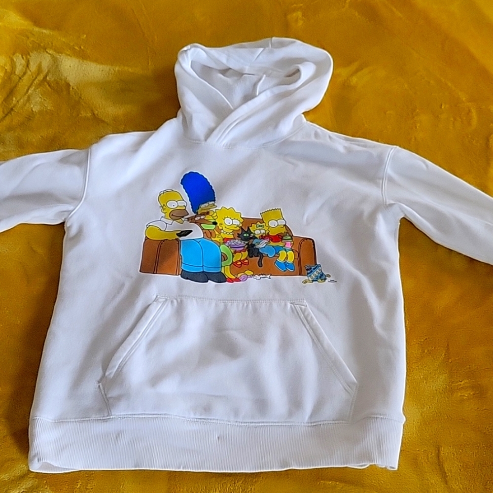 Old Navy Simpsons White Long Sleeve Kids Size Large Hoodie